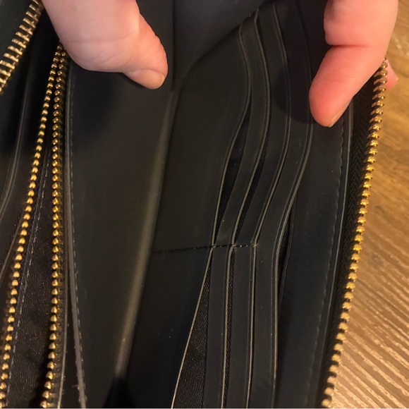 Coach Blue Leather Wristlet with Gold Accents - Picture 7 of 13